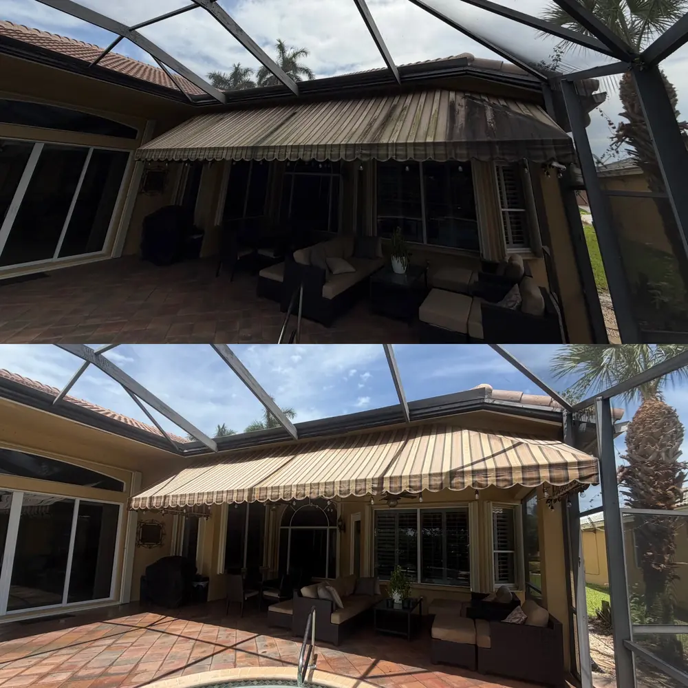 Clean pool deck and screen enclosure